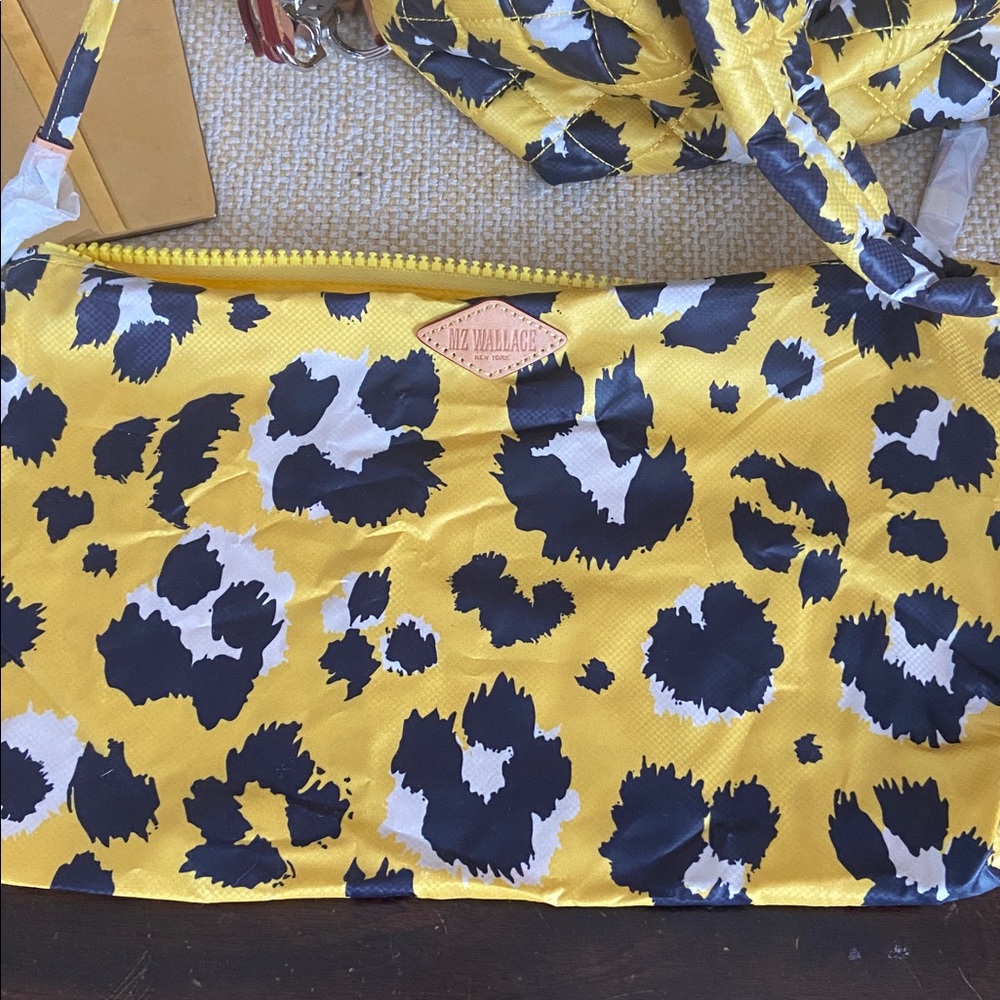 MZ WALLACE- Medium Sutton Deluxe Bag, Yellow Leopard - Picture 13 of 14